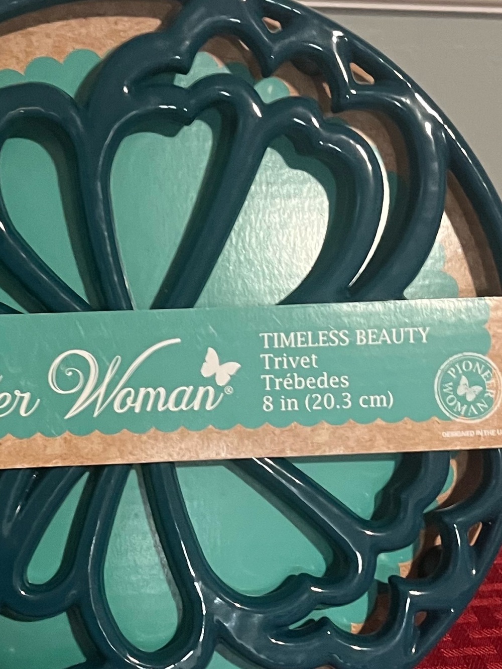 Last One! 🌺 New Pioneer Woman Cast Iron Butterfly Trivet, Teal Blue - Picture 5 of 7